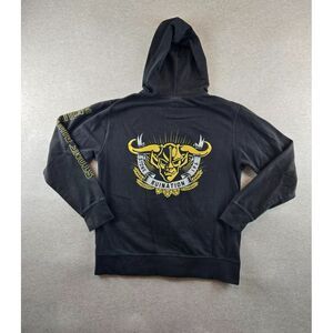 Stone Brewing Hoodie Sweatshirt Men's Size Med. Black Full Zip Ruination Brewery